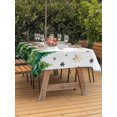 thumbnail image 2 of Outdoor Tablecloth with Umbrella Hole and Zipper, Merry Christmas Tree Rectangle Table Cloth 60x84 Inch Waterproof Tablecloth, Xmas Green Forest Tree Snowflake Picnic Table Cover for Patio Camping, 2 of 7
