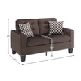 thumbnail image 7 of Pemberly Row Tufted Microfiber Loveseat in Chocolate, 7 of 7
