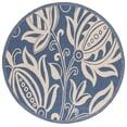 thumbnail image 2 of Safavieh Courtyard Crystal Floral Indoor/Outdoor Area Rug, Blue/Natural, 6'7" x 6'7" Round, 2 of 9