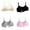 Pink 1PCS & Black 1PCS & Grey 1PCS & Beige 1PCS, variant on 4PCS Girls Training Bras Teens Sports Bras for Kids 8-10,10-12,12-14,14-16 Years Cotton Wireless Light Padded Bralette