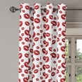 thumbnail image 2 of Ambesonne Kiss Grommet Curtain, Pop Art Lipstick Stain, 50" x 120", Ruby and White, 2 of 6