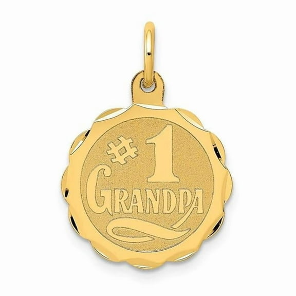 Finest Gold 14K No.1 Grandpa Disc Charm