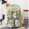 thumbnail image 4 of Cute Bear Doll Canvas Backpack Set for Middle School Students - Large Capacity Multi-Functional School Bag with 4 Additional Bags (Handbag, Crossbody Bag, Storage Bag, Small Item Pouch) - Ideal Kids', 4 of 6