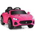 thumbnail image 5 of Costway Coche para niños de 12 V con licencia Maserati GranCabrio con control remoto y luces rosa, 5 of 5
