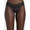 thumbnail image 3 of Holiday Time Women's Micro and Lace Thong Panties, 3-Pack, Sizes S-2XL, 3 of 5