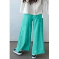 thumbnail image 2 of Women's Sea Green Mineral Wash Loose Pants – Casual Wide Leg Style for Everyday Comfort, XL, 2 of 8