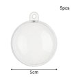 thumbnail image 3 of Nuevo 5 piezas 4/5/6/7/8 cm transparente abierto plástico decoraciones navideñas bola transparente adorno regalo caja decoración de fiesta, 3 of 5