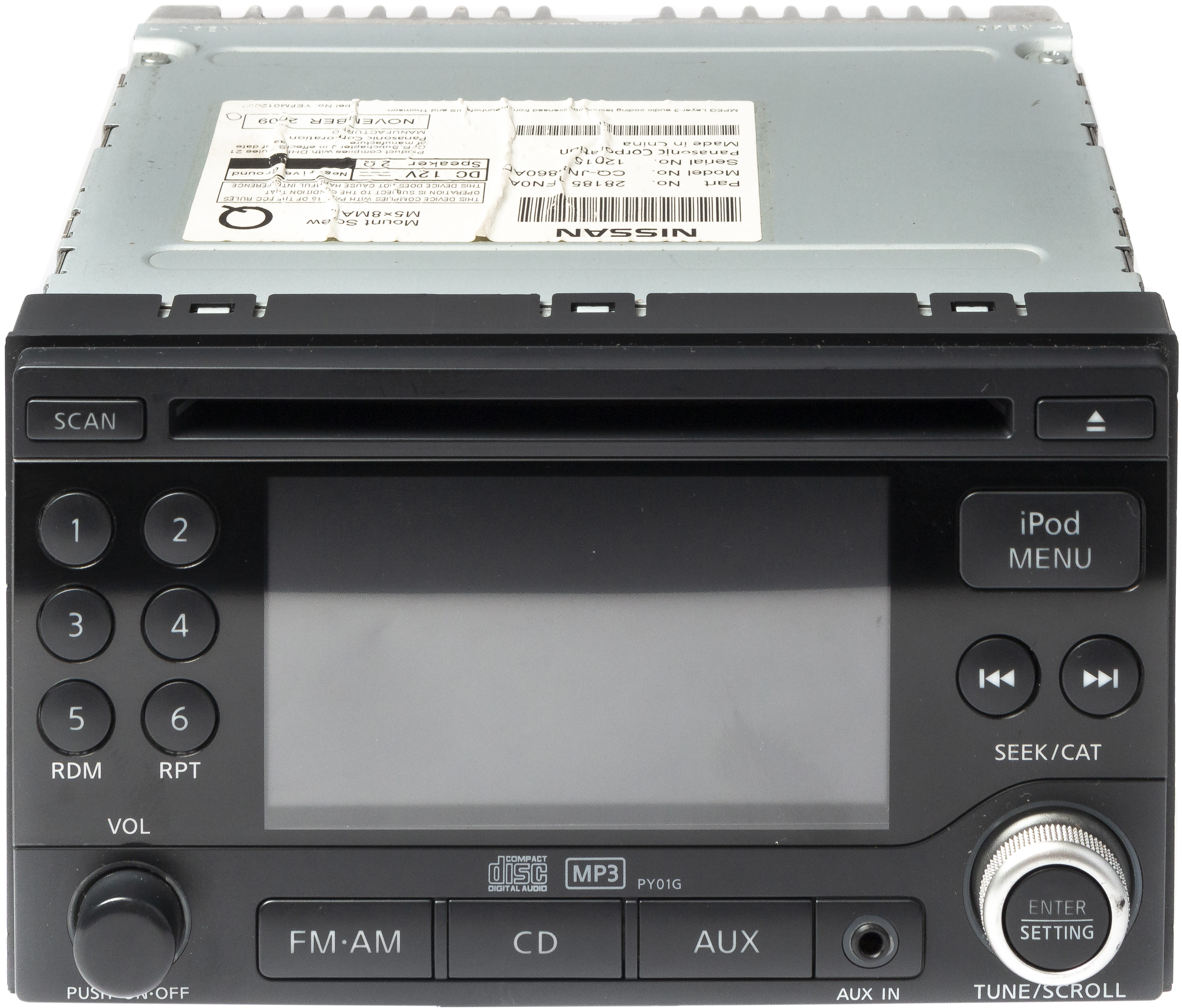 Restored 2010 Nissan Cube AM FM Radio Single Disc CD MP3 Player Aux 281851FN0A Face PY01G (Refurbished)