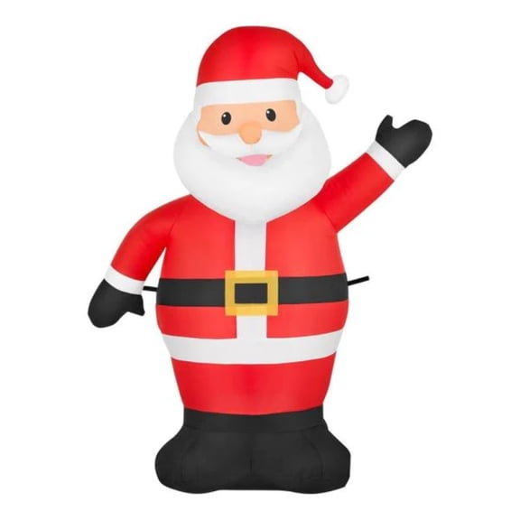 Home Accents Holiday 3.5 Ft. H X 2.59 Ft. W Airblown Santa Waving Christmas Inflatable with LED Lights
