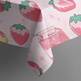 thumbnail image 5 of Strawberry Plants Fruit Dessert Milk Square Tablecloth,Waterproof Square Table Cover,Wipeable Spillproof Washable Table Cover for Home Kitchen Party Decor 60"x60"(152x152cm), 5 of 6