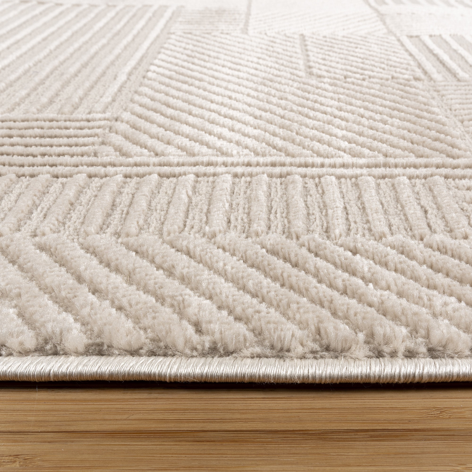 Arlo Dearra Modern Geometric Beige Area Rug, 9x13