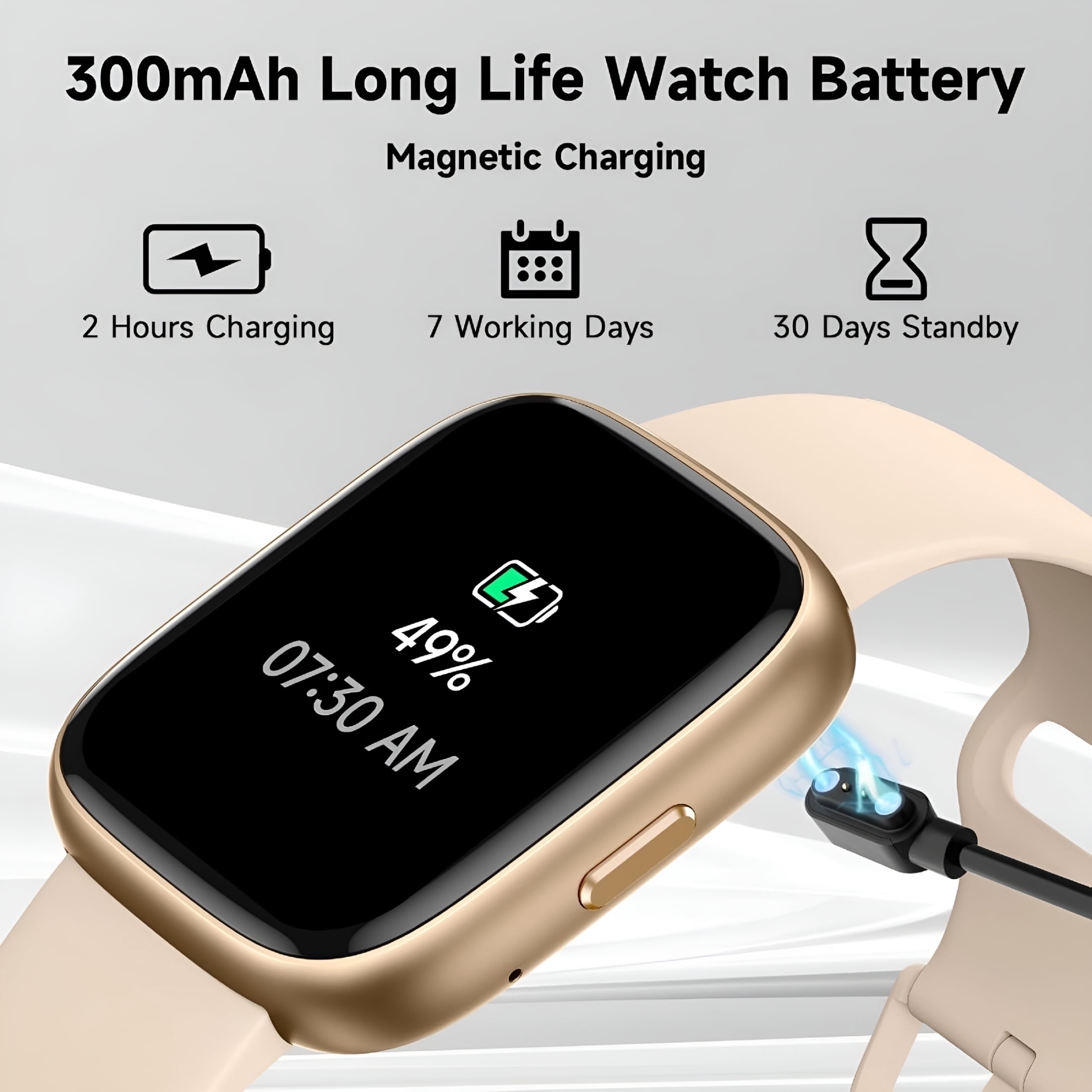 GJX Smart Watch Fits for Android & Iphone,1.83'' Smartwatch for Men Women,Bluetooth Call Answer & Dial/Alexa Voice Control/100+ Sports/30D Standby/128Mb/Ip68 Waterproof Fitness Tracker for Gift