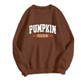 thumbnail image 3 of Holzkary Sweatshirts for Women Hoodies Pumpkin Season Sweatshirt Women Atumn Crewneck Tops Thanksgiving Pullover Graphic Printed Pullover Top Comfy Fall Winter Outfits Clothes 2025 Fashion Brown L, 3 of 9