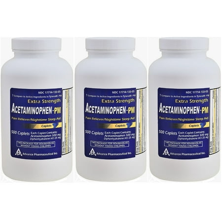 Acetaminophen PM Generic for Tylenol PM 1500 Caplets Pain Reliever & Nighttime Sleep (Best Otc For Sleep Aid)