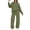 Army Green women two piece lounge set a1, variant on Women Two Piece Sets Round Neck Long Sleeve Pullover Tops Wide Leg Pants Casual Loungewear Matching Outfits Solid Basic Loose Lounge Set, White XL