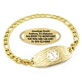 thumbnail image 1 of MedicEngraved Yellow Gold Stainless Steel Custom Medical Alert Bracelet - 5mm Figaro Link, 1 of 7