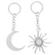 thumbnail image 1 of 2 llaveros de aleación con forma de sol, luna y estrella, para bolso, mochila, coche, joyería de plata, 1 of 8