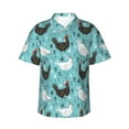 thumbnail image 2 of Xecao Lovely Roosters print Hawaiian shirt - a stylish short-sleeve button-down for men, perfect for casual beach and tropical outings., 2 of 9