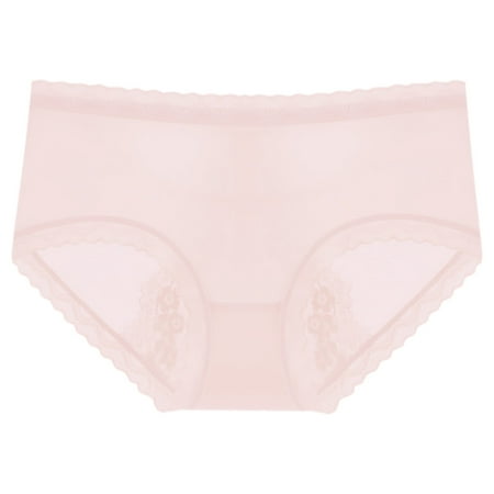 Midwennn Ladies Mesh Semi Transparent Sexy Lace Ice Silk Breathable Mid Rise Comfortable Panties Lower Abdomen Waist Trainer