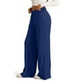 thumbnail image 4 of YDDIAN Wide Leg Sweatpants Women Drawstring High Waisted Pants with Pockets Jogger Blue XXL, 4 of 5
