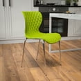 thumbnail image 2 of Flash Furniture 4 Pack Lowell Contemporary Design Citrus Green Plastic Stack Chair, 2 of 13