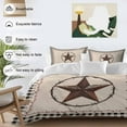 thumbnail image 3 of American Country Bedding Duvet Cover Set Twin Size 4 Pieces Star Farmhouse Beige Black Buffalo Plaid Bedding Set with Zipper Closure, 1 Comforter Cover 68x86 Inches 1 Flat Sheet & 2 Pillow Cases, 3 of 7