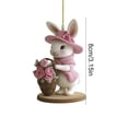 thumbnail image 3 of Wooowa Easter Bunny and Egg Hanging Ornaments with 2D Flat Designs, for Gifts Home Garden and Wall Decoration, 3 of 6