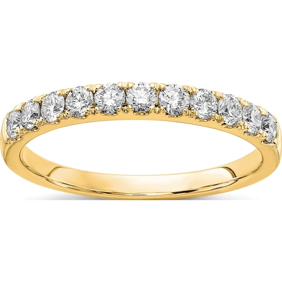 14K Yellow Gold Lab Grown Diamond Si1/Si2, G H I, 1/4Ct Wedding Band (Size 6) Made In India rm4227b-025-6ylg
