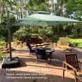 thumbnail image 3 of PURPLE LEAF 10 FT Cantilever Patio Umbrella Outdoor Umbrella with 220lbs Base Large Square Windproof Offset Umbrella for Pool Deck Garden, Mint Green, 3 of 20