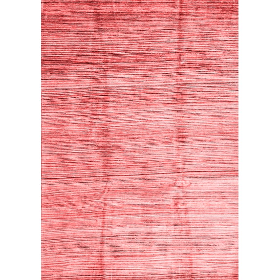 Ahgly Company Indoor Rectangle Abstract Red Contemporary Area Rugs, 4' x 6'