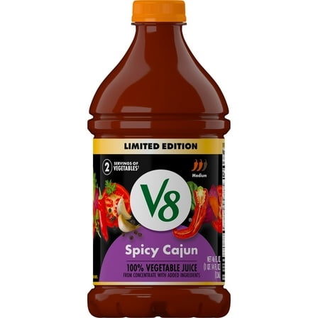 V8 Spicy Cajun 100% Vegetable Juice, 46 fl oz Bottle