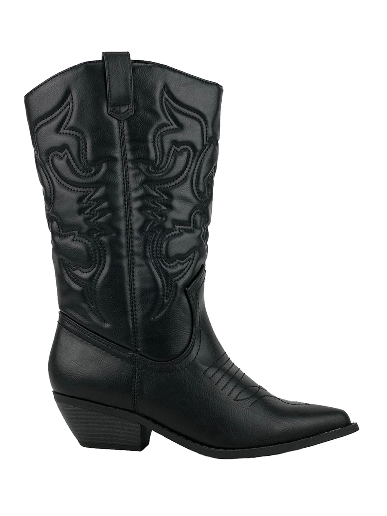 Reno Black Soda Cowboy Western Stitched Boots Women Cowgirl Boots Pointy Toe Knee High - image 3 of 3