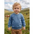 thumbnail image 6 of RUINIXCW Toddler Baby Boy Girl Crewneck Fleece Sweatshirt Nebworn Infant Baby Girl Boy Spring Fall Winter Warm Clothes Long Sleeve Solid Basic Pullover Sweater Shirts Tops, 6 of 9