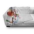 thumbnail image 3 of Colorful Soft Flannel Fleece Blanket, Ornamental Guitar Along Butterflies and Musical Note Silhouettes Concept, Cozy Plush for Indoor and Outdoor Use, 50" x 70", White and Multicolor, by Ambesonne, 3 of 6