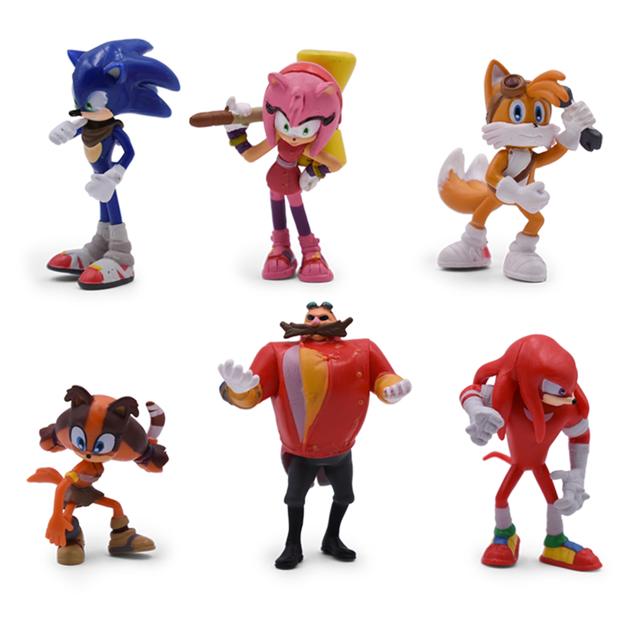6 Pcs Sonic Classic The Hedgehog PVC Action Figure Model Kids Toy Cake Topper 
