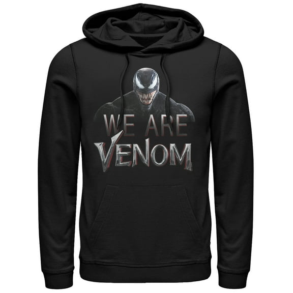Men's Marvel We Are Venom Film Logo Pull Over Hoodie Black 2X Large