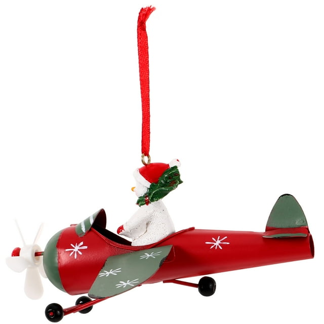 Adorno colgante navideño, árbol de Navidad, muñeco de nieve, avión, colgante, recuerdo de fiesta