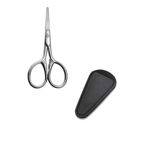Clearance Under $1.36! 1 Set Beauty Scissors Set, Round & Pointed Tip Shears with Leather Case for Grooming (B, One Size)