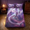 thumbnail image 5 of Manfei Fantasy White Dragon Animals Bed Sheets,Gothic Cloud Stars Full Size Sheets,Purple White,4-Piece,1 Flat Sheet,1 Fitted Sheet and 2 Pillowcases, 5 of 6