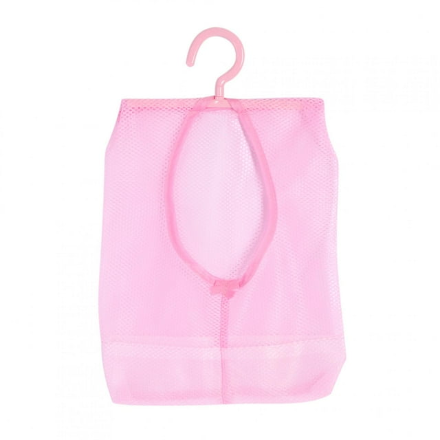 Bolsa de almacenaje de malla colgante multiusos para calcetines, medias, sujetador, ropa interior, baño, rosa