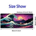 thumbnail image 4 of Simpkeely Japanese Sea Wave Mouse Pad, Blacklight Kanagawa Gaming Waterproof Extended Large Desk Pad Long Computer Keyboard Big Mouse Mat with 3mm Non-Slip Rubber Base for Office Home - 31.5" x 11.8", 4 of 8