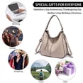 thumbnail image 2 of Bolsos Hobo Realer Classic de piel sintética para mujer con borlas, 2 of 6