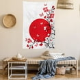 thumbnail image 2 of Japanese Tapestry, Japanese Culture Inspired Artwork Cherry Blossom Sakura Tree Eastern, Wall Hanging for Bedroom Living Room Dorm Decor, 60W X 80L Inches, Vermilion Black White, by Ambesonne, 2 of 5