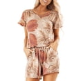 thumbnail image 2 of Mode Femmes Été en Vrac Imprimé Floral Noeud Sangle Courte Jumpsuit Rompers, 2 of 8