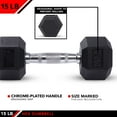 thumbnail image 4 of JFIT Rubber Hex Dumbbells - 8 Size Options - Hex Shaped Heads Prevent Rolling and Injury - Ergonomic Hand Weights for Exercise, Muscle, Strength and Weight Training, 4 of 7