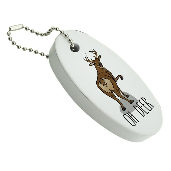 Oh Deer Butt Dear Funny Floating Keychain Oval Foam Fishing Boat Buoy Key Float