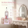 thumbnail image 5 of WANDF Floral Hanging Toiletry Bag for Women, Multi-Compartment Cosmetic Bag with Hook, Portable Dopp Kit Organizer, Makeup Bag for Travel,Business Trip,Bathroom(Pink Flower), 5 of 10