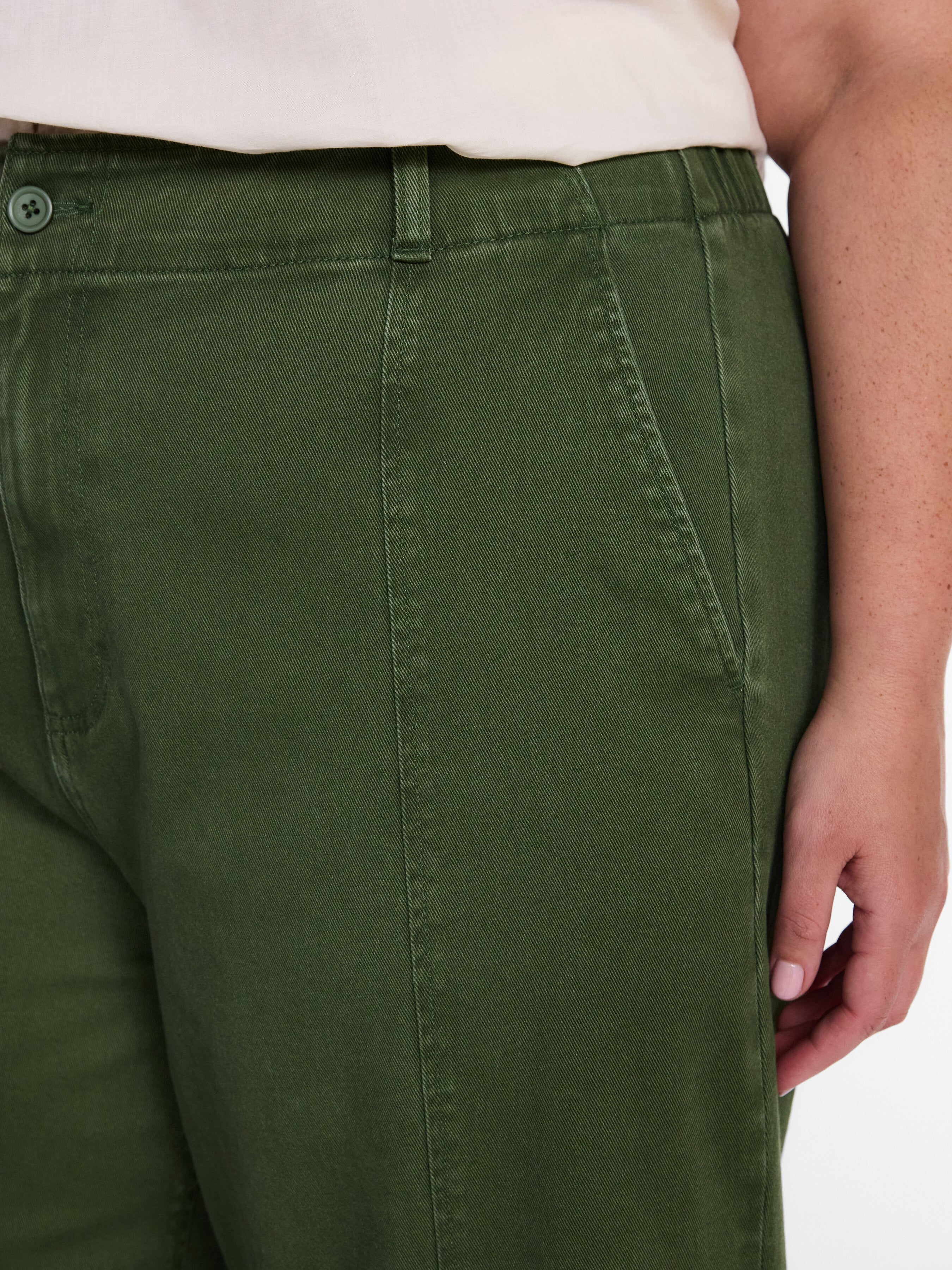 Terra & Sky Women's Plus High Waisted Barrel Pants, Sizes 0X - 5X