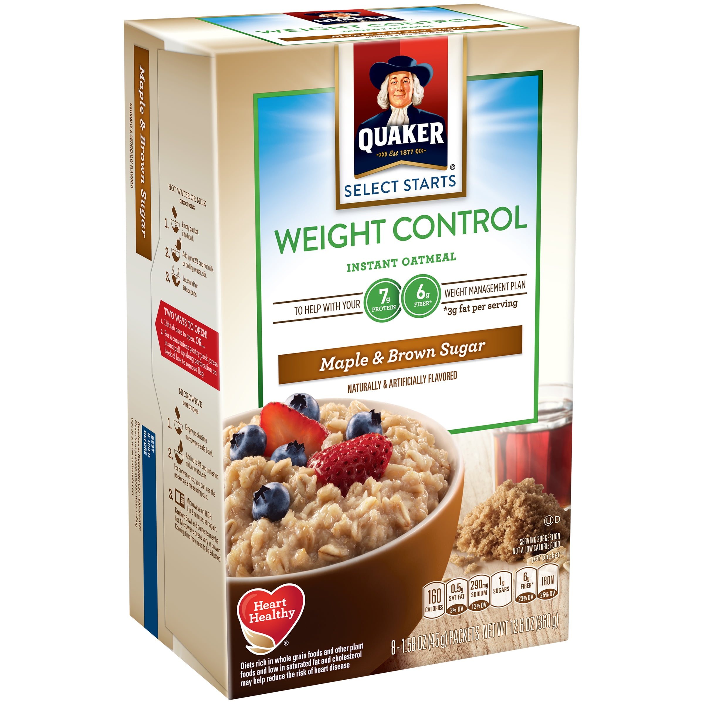 Quaker Oats Weight Control Maple And Brown Sugar Nutrition Facts
