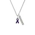 thumbnail image 2 of Delight Jewelry Silvertone Purple Ribbon Silvertone Always My Mother Bar Charm Necklace, 23", 2 of 4